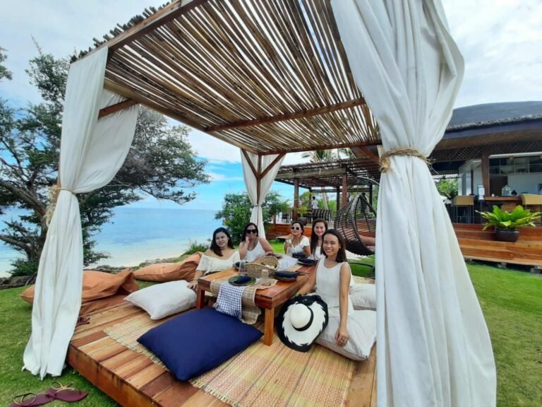 girl friends in white dresses in misamis occidental white island