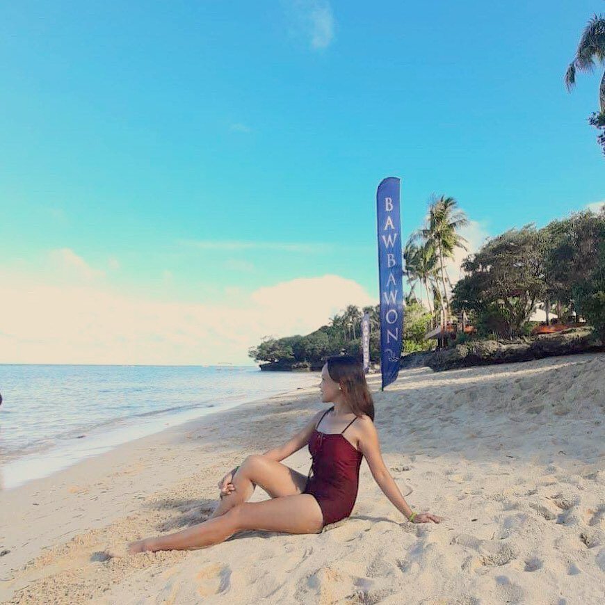 single lady in swimwear in misamis occidental white island