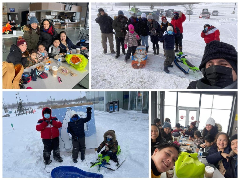 kids playing in the snow in Ontario tourist attraction winter