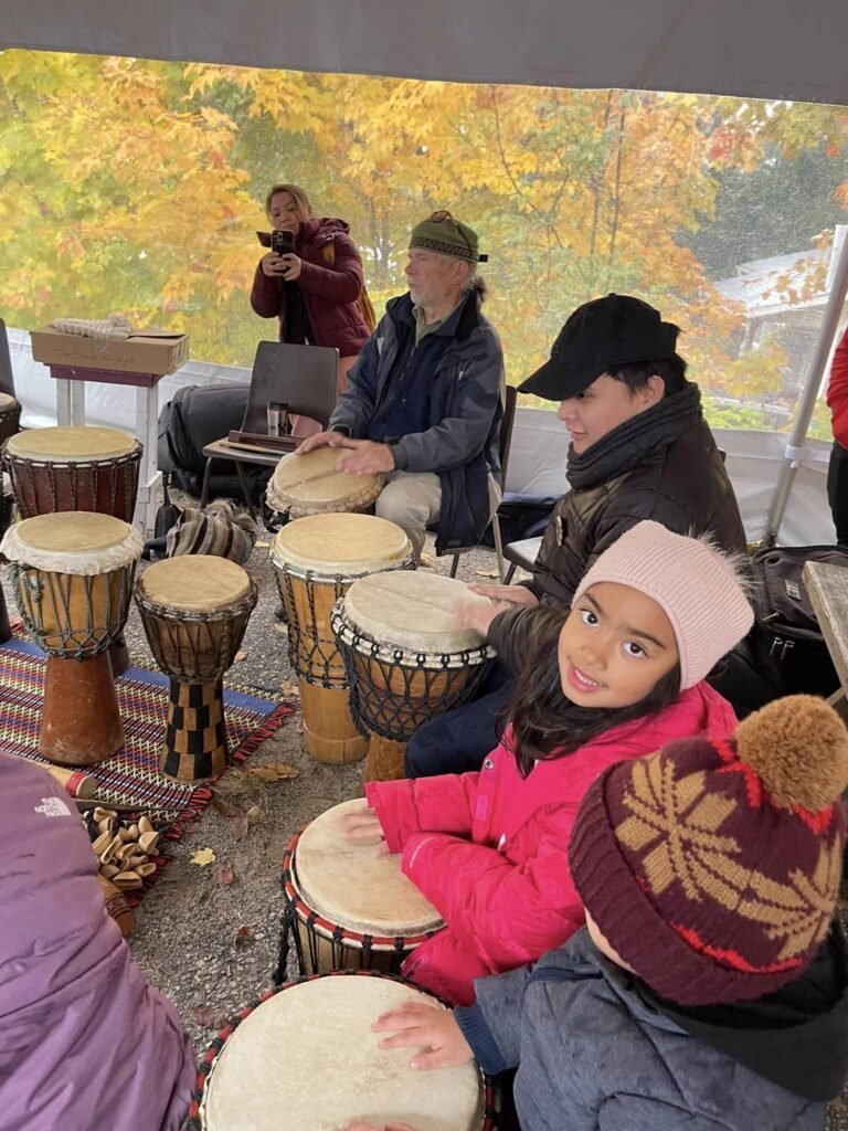 girl and native drums in Ontario