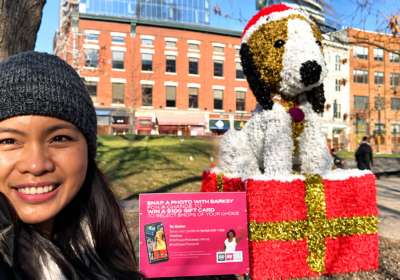 Christmas at Berczy Park with Barksy holiday display in Old Town Toronto