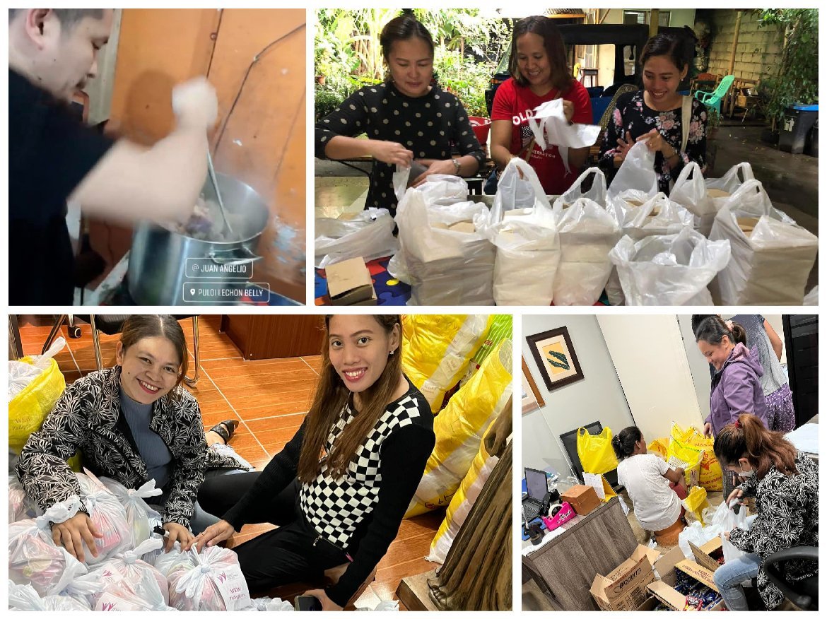 Girls packing relief goods for Misamis Occidental flooding