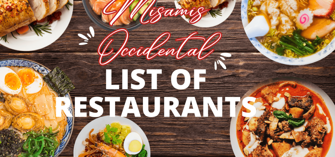 Various Dishes in List of Restaurants in Misamis Occidental