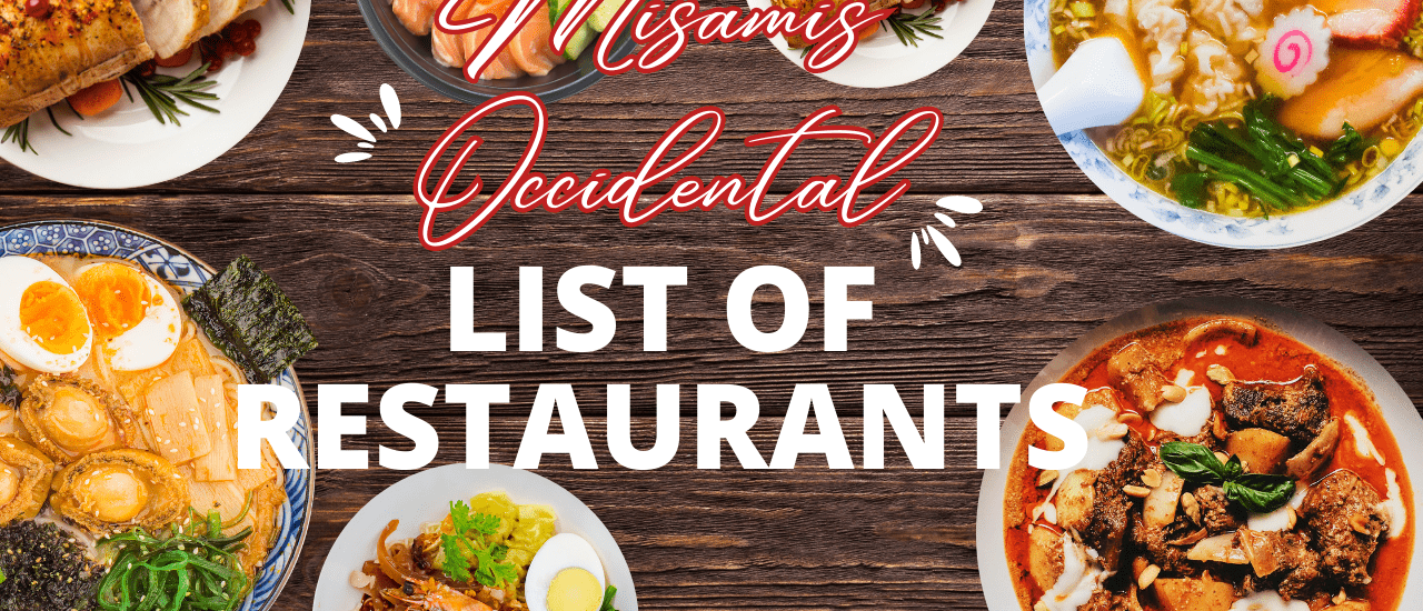 Various Dishes in List of Restaurants in Misamis Occidental