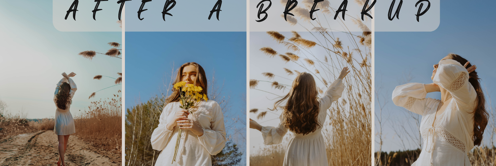 brokenhearted girl find healing in flower field smelling flowers